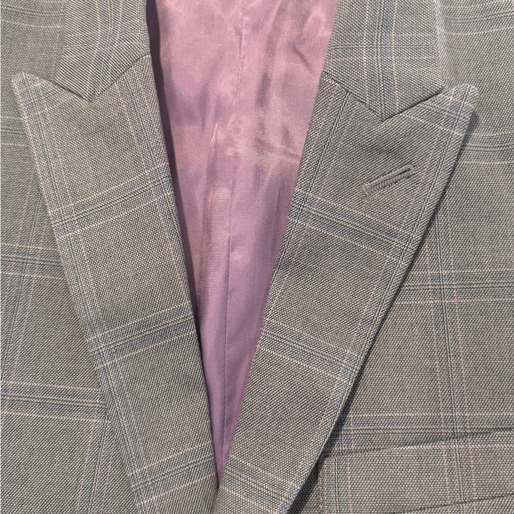 Calvin Klein Charcoal Checkered Blazer - Picture 4 of 8